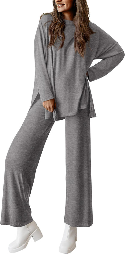 Solid Color Casual Suit Set