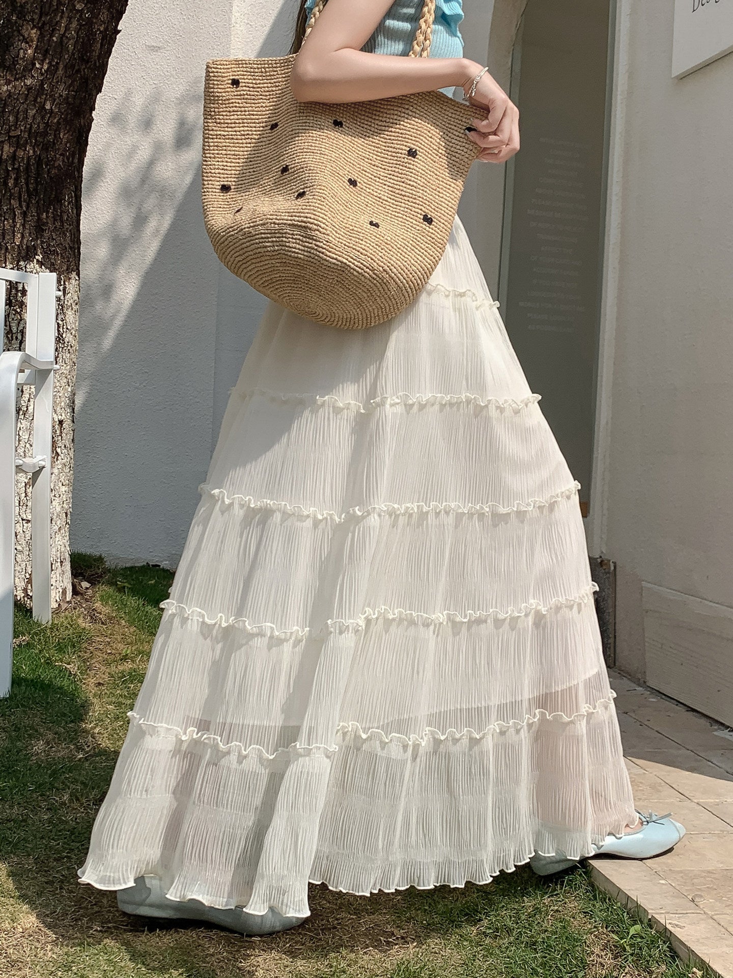 Ruffled Flared Skirt