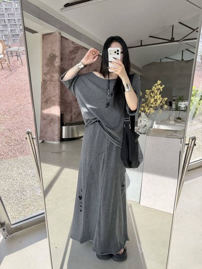 Casual T-Shirt and Skirt Set