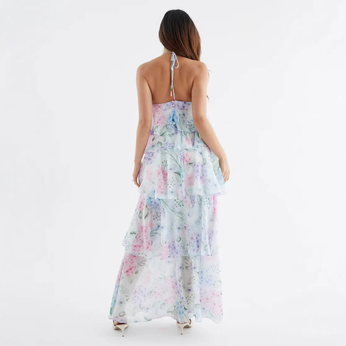 Polka Dot Halter Neck Dress
