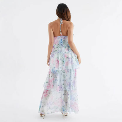 Polka Dot Halter Neck Dress