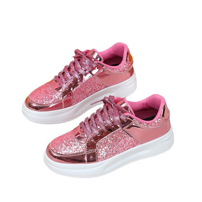 Thick Sole Sequined Casual Sneakers