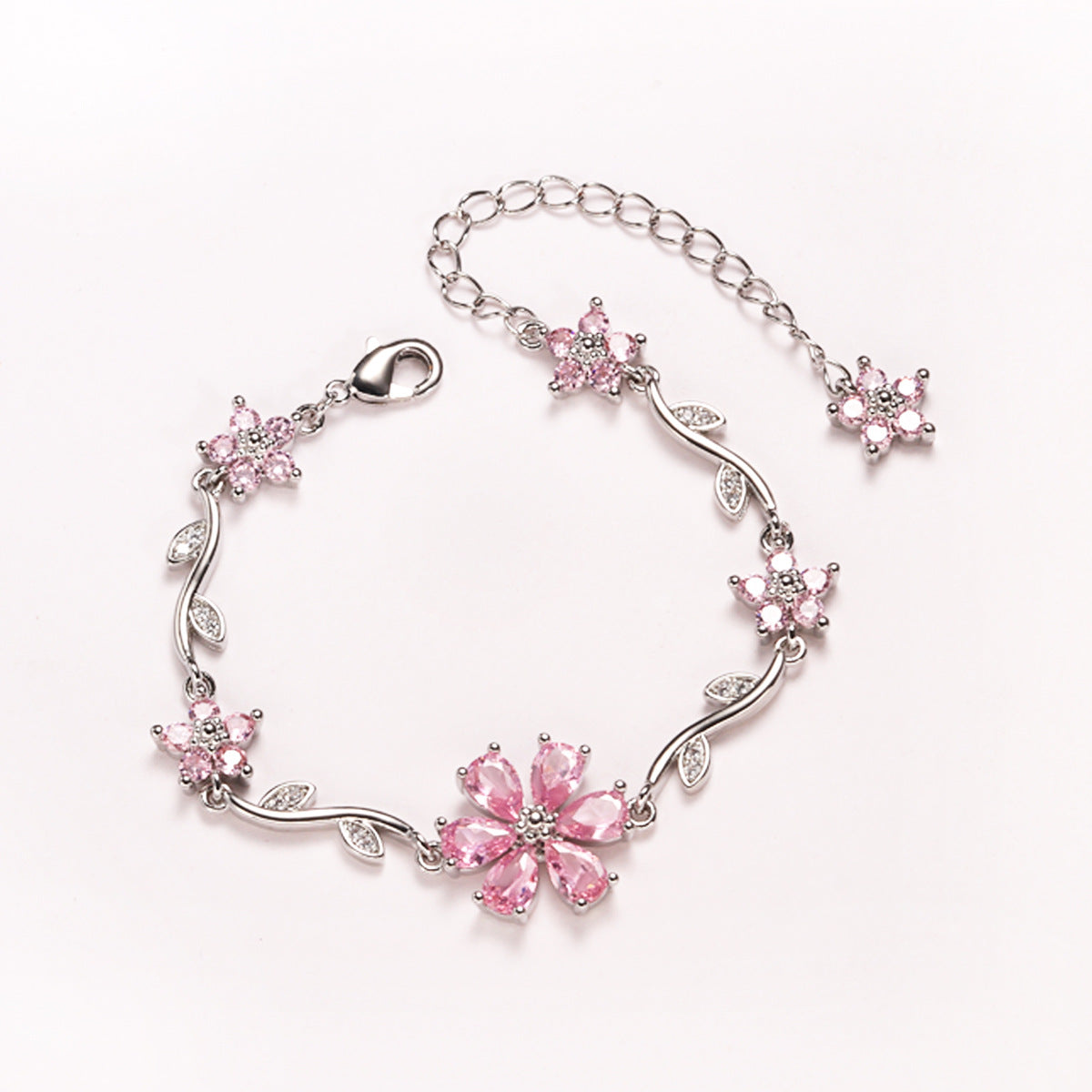 Floral Gold Plated Chain Bracelet