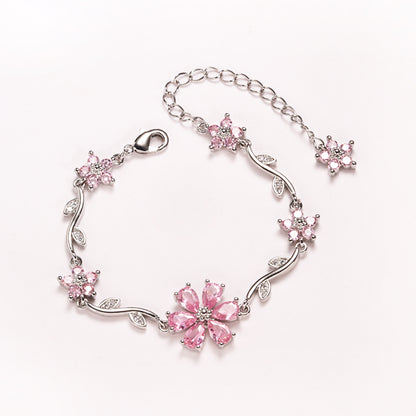 Floral Gold Plated Chain Bracelet