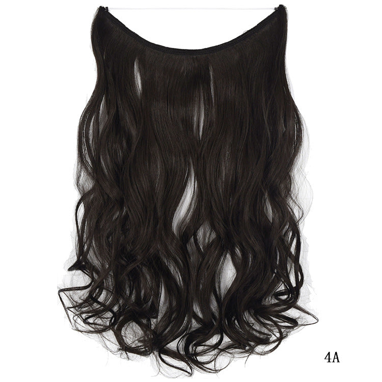 Seamless Fish Line Hair Extension Curly Synthetic Wig