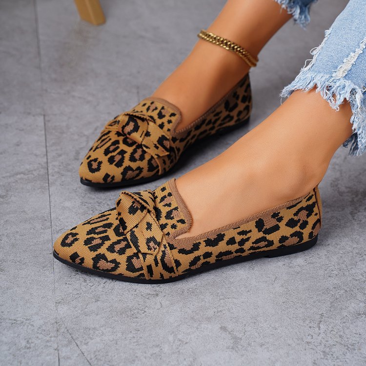 Womens Pointed-Toe Slip-On Flat Shoes Drip Depot