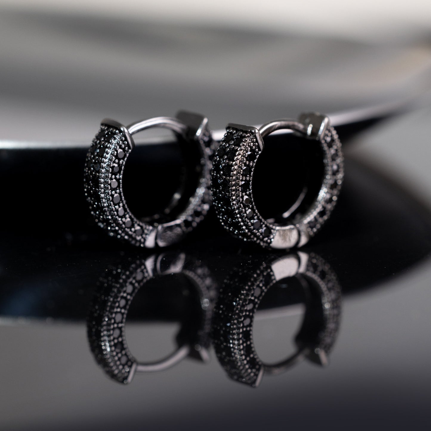 Geometric Square Hoop Zircon Earrings