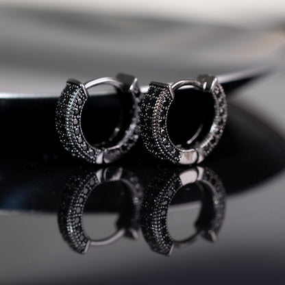 Geometric Square Hoop Zircon Earrings