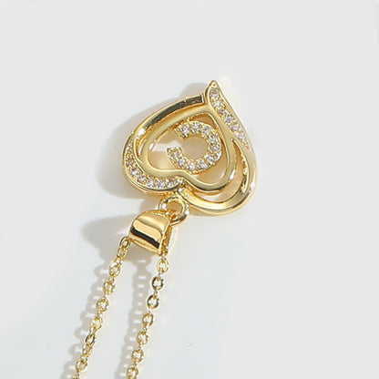 Heart Shape Zircon Letter Necklace