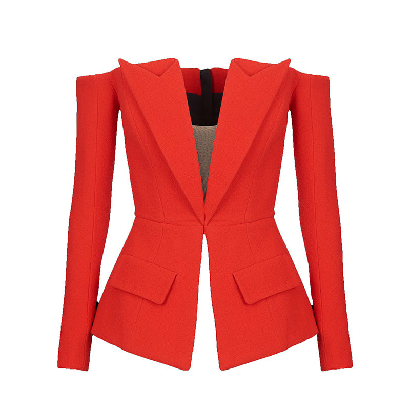 Fashion OffShoulder Blazer Jacket