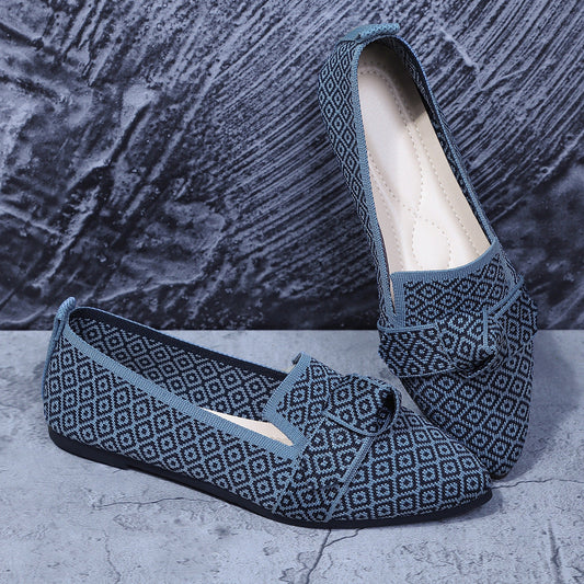 Womens Pointed-Toe Slip-On Flat Shoes Drip Depot