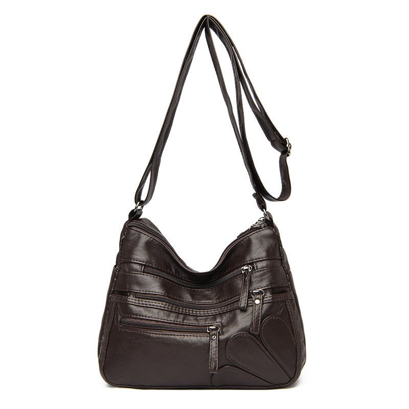Soft Leather Crossbody Bag with Large Capacity