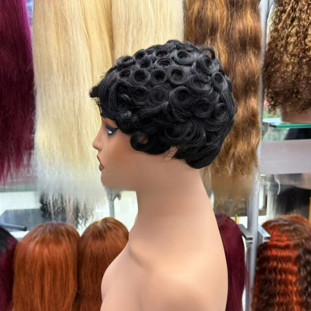 Short Curly Human Hair Wig Drip Depot