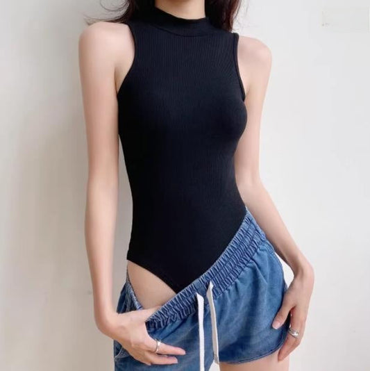 Womens Half Turtleneck Sleeveless Top Drip Depot