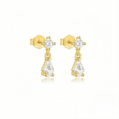 Minimalist Geometric Diamond Earrings