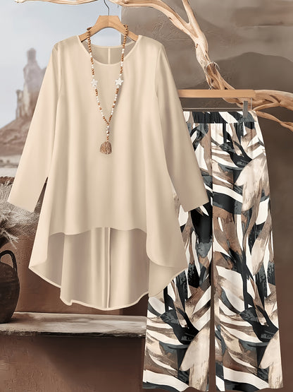 Printed Wide-Leg Pants for  Set
