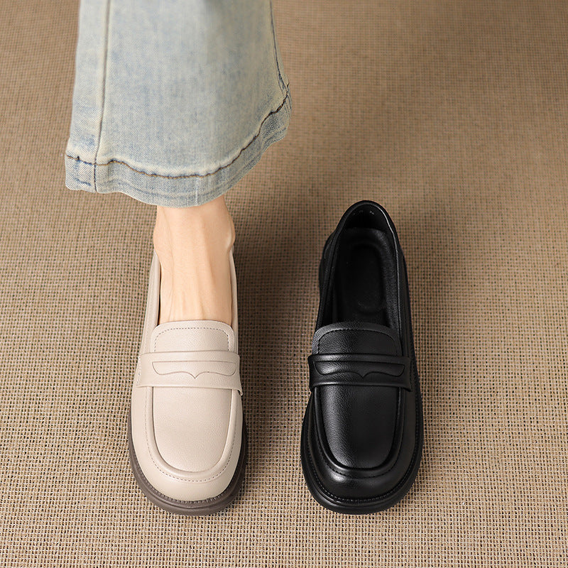 Round-Toe Thick-Soled Loafers