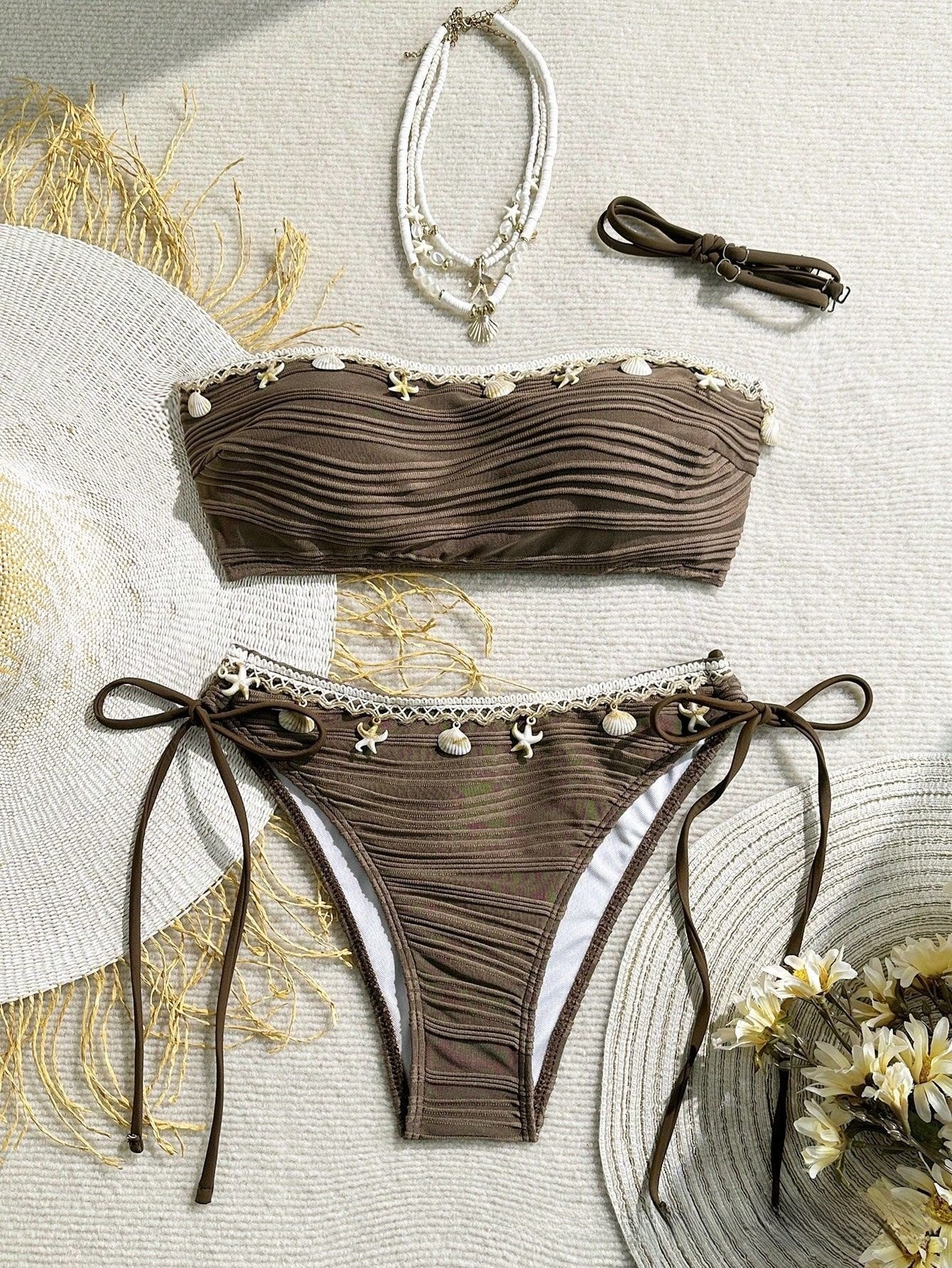Strapless Shell Bikini Swimwear