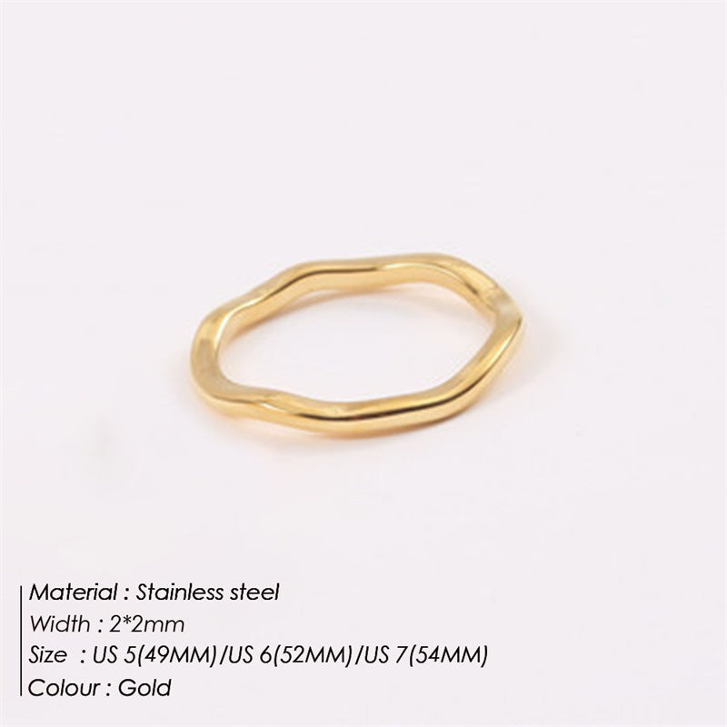 Double Layer Stacked Wavy Vintage Stainless Steel Ring Drip Depot