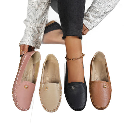 Solid Color Retro Women's Flat Loafers