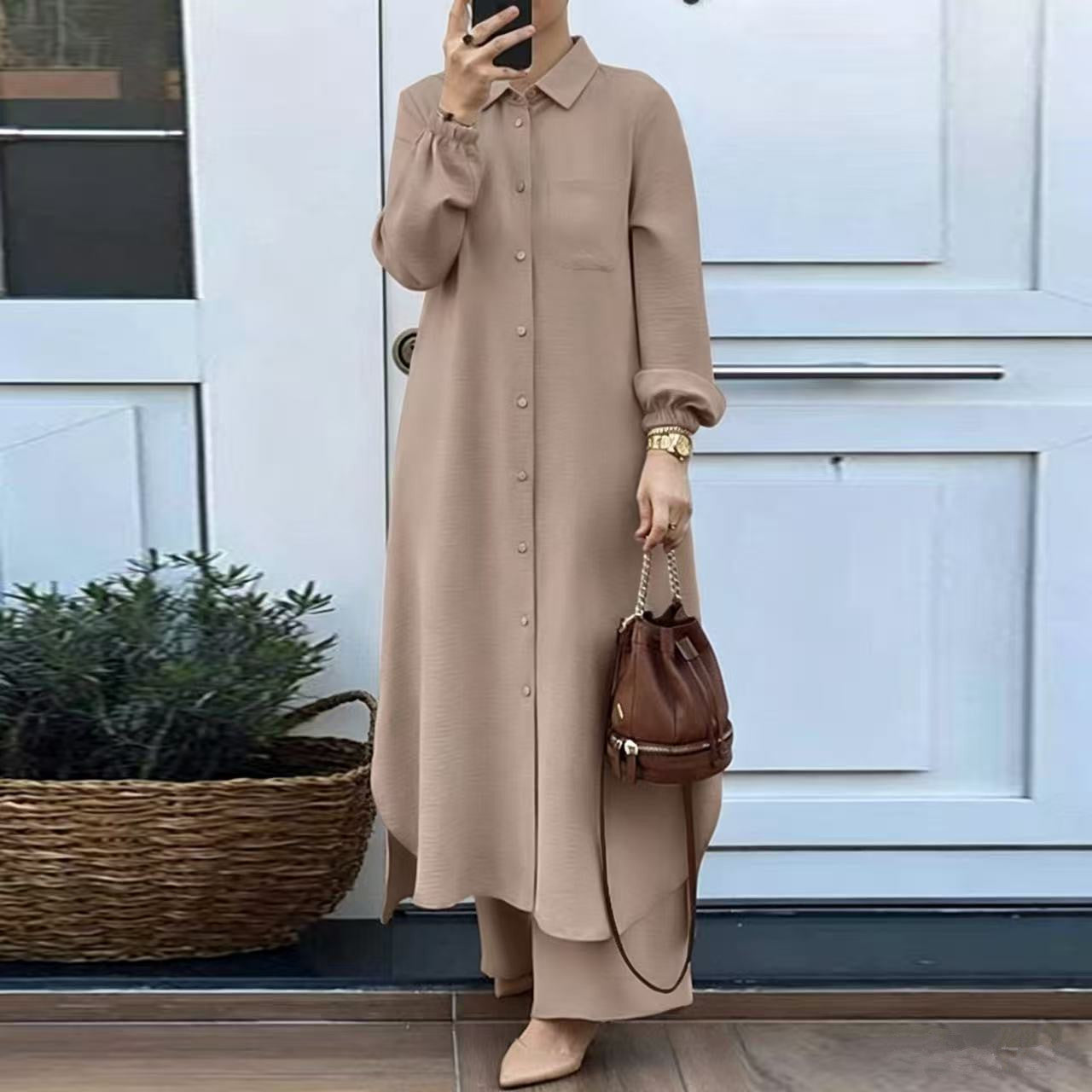 Two-Piece Shirt and Trousers Set