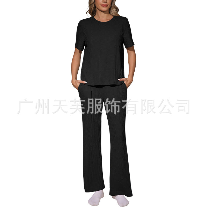 Textured Waffle Casual Set