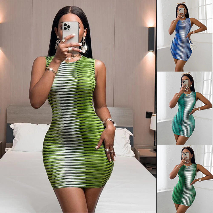 African Print Milk Silk Stretch Dress