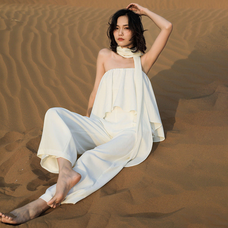 High-Waisted Wide-Leg Beach Jumpsuit Drip Depot