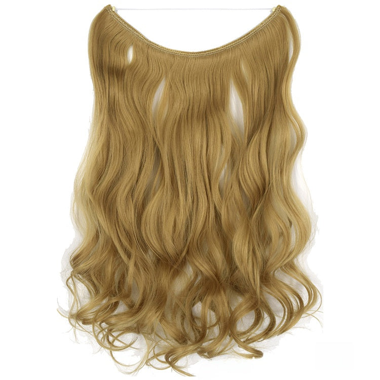 Seamless Fish Line Hair Extension Curly Synthetic Wig