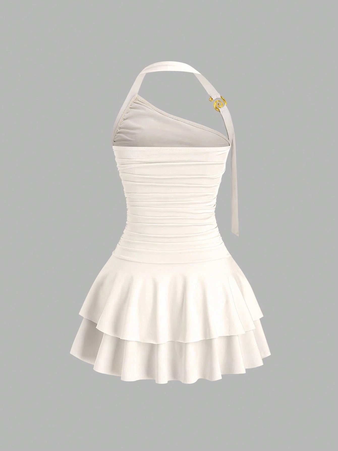 One-Shoulder Pleated Dress