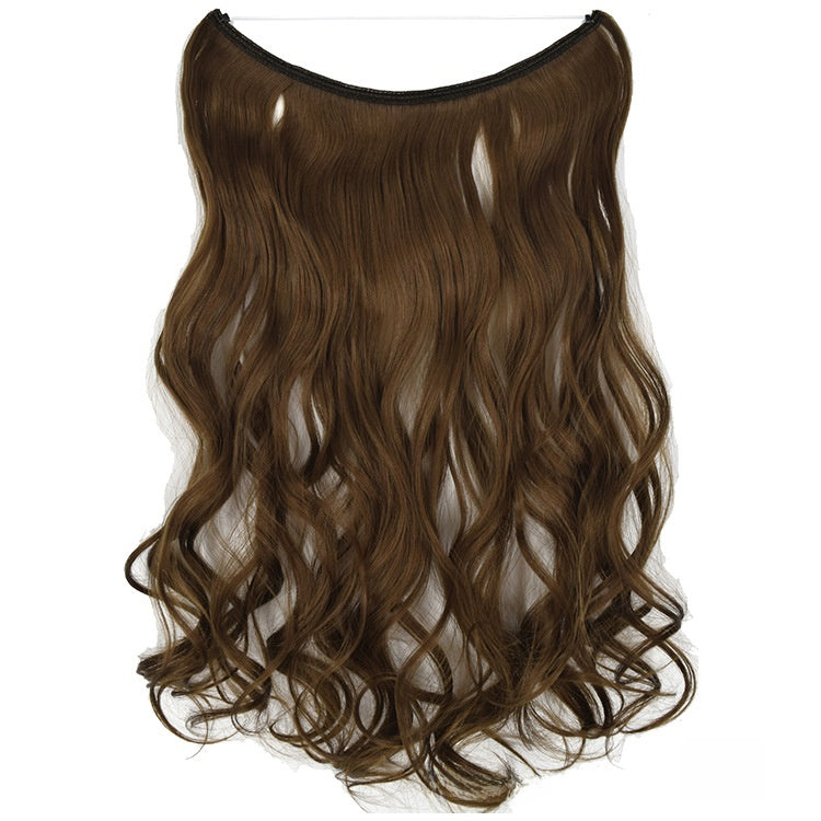Seamless Fish Line Hair Extension Curly Synthetic Wig