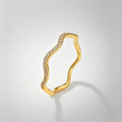 Wavy diamond-studded ring Drip Depot