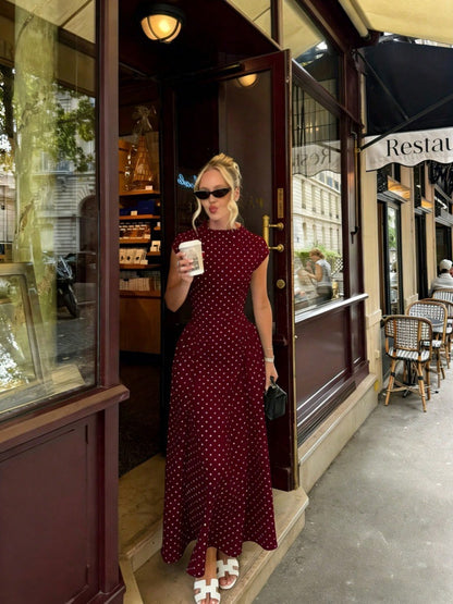 French Classic Polka Dot Knitted Dress