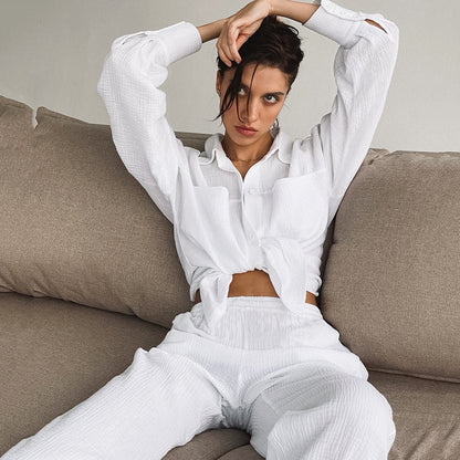 French Lapel Cotton Pajama