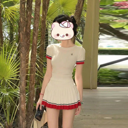 Knit Top and Skirt Set