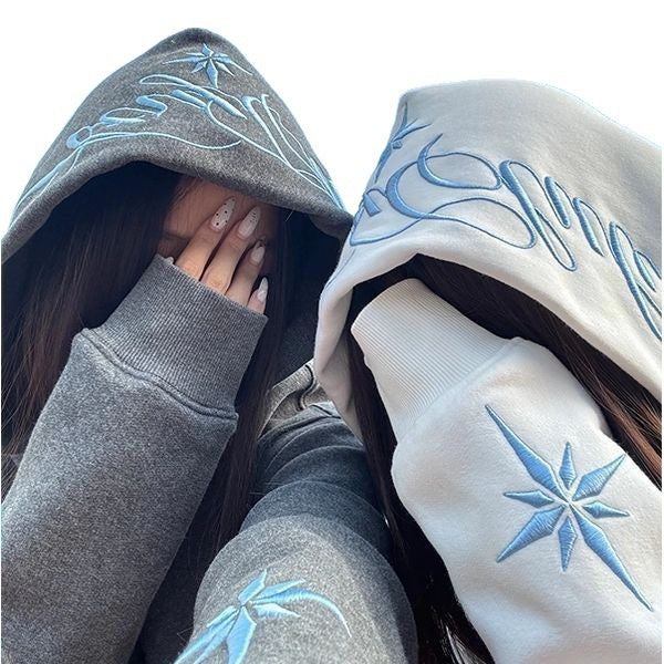 Embroidered Hooded Fleece Sweatshirt