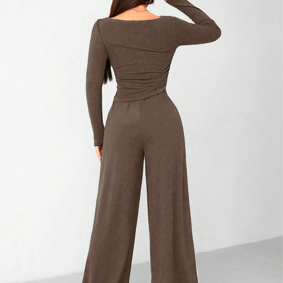 Wide-leg two-piece set