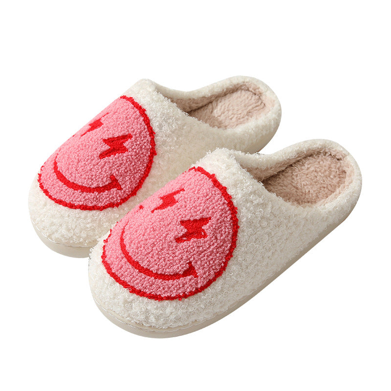 Winter Smiley Face Cotton Slippers
