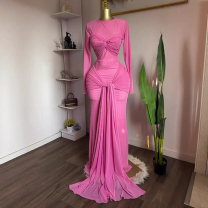 Elegant Long Sleeve Round Neck Bodycon Dress