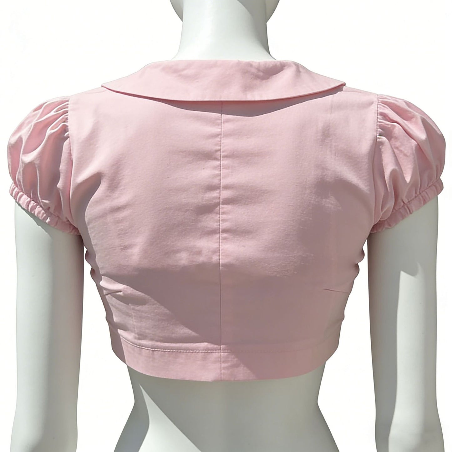 Doll Collar Puff Sleeve Double-Breasted Jacket