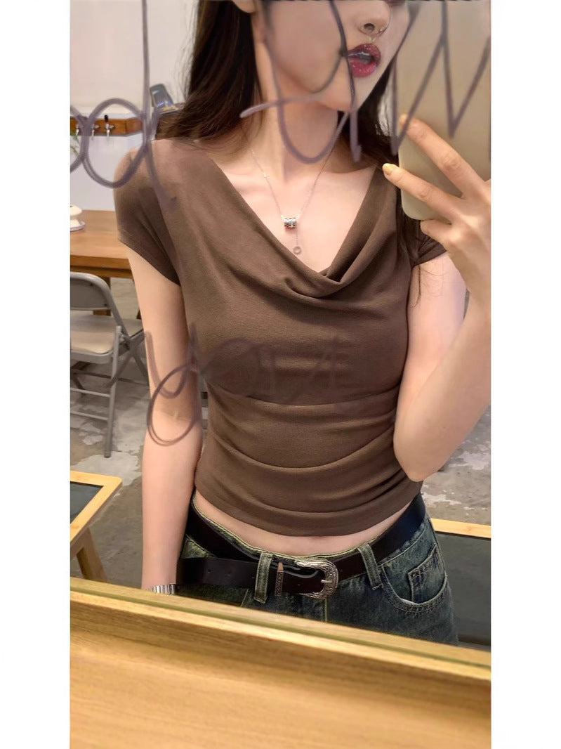 Off-Shoulder Slim-Fit T-Shirt