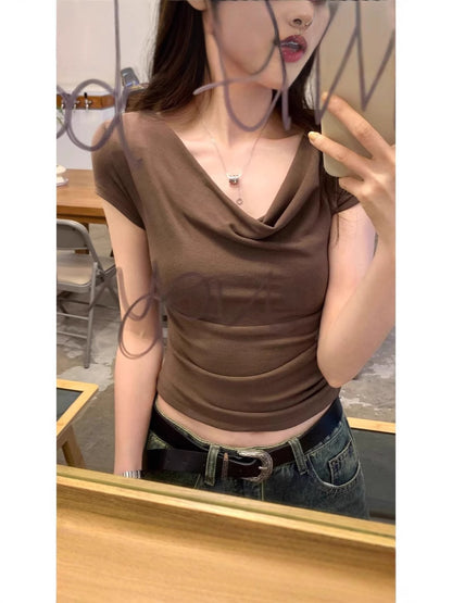 Off-Shoulder Slim-Fit T-Shirt