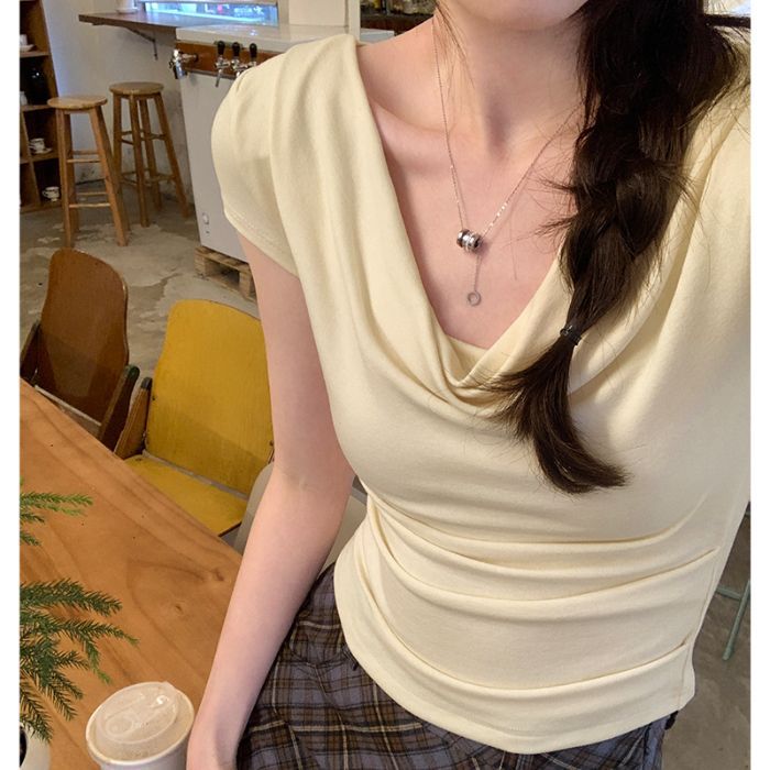 Off-Shoulder Slim-Fit T-Shirt
