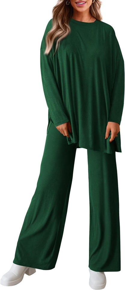 Solid Color Casual Suit Set