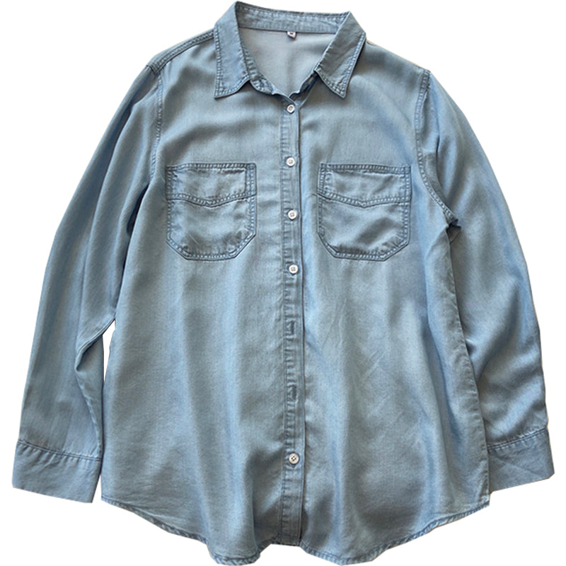 Retro Soft Cotton Lapel Shirt for Women