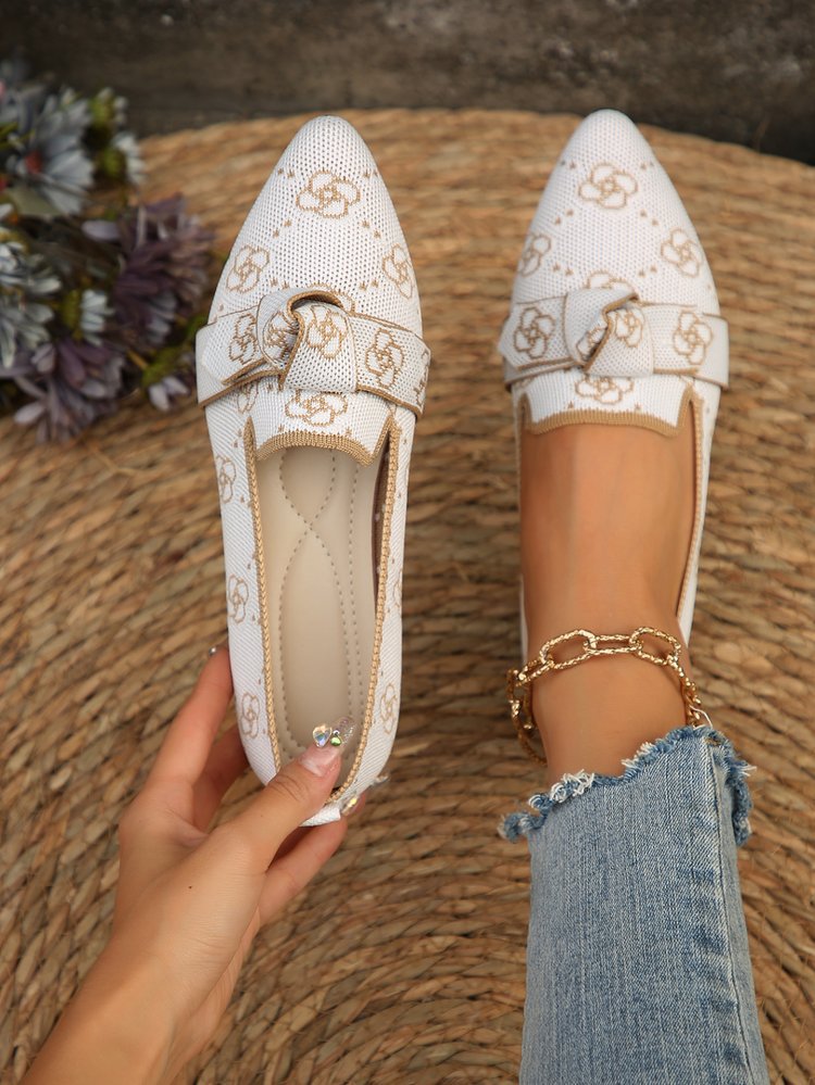Womens Pointed-Toe Slip-On Flat Shoes Drip Depot