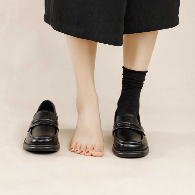 Round-Toe Thick-Soled Loafers