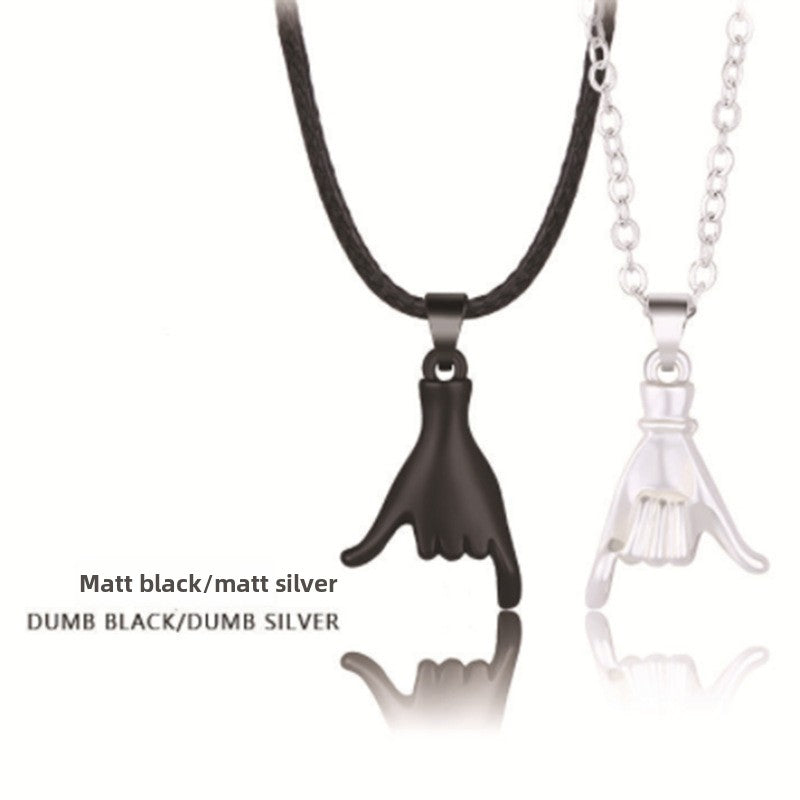 Geometric Hook Couple Pendant Necklace