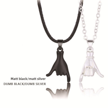 Geometric Hook Couple Pendant Necklace