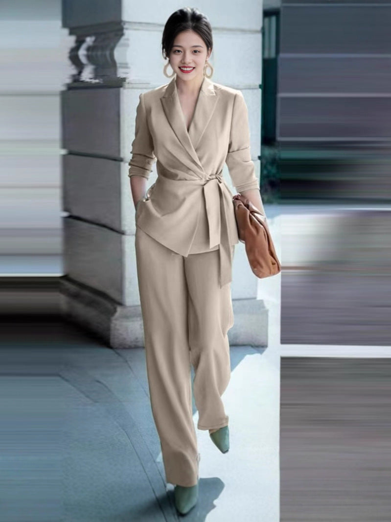Elegant Tie-Waist Suit Set